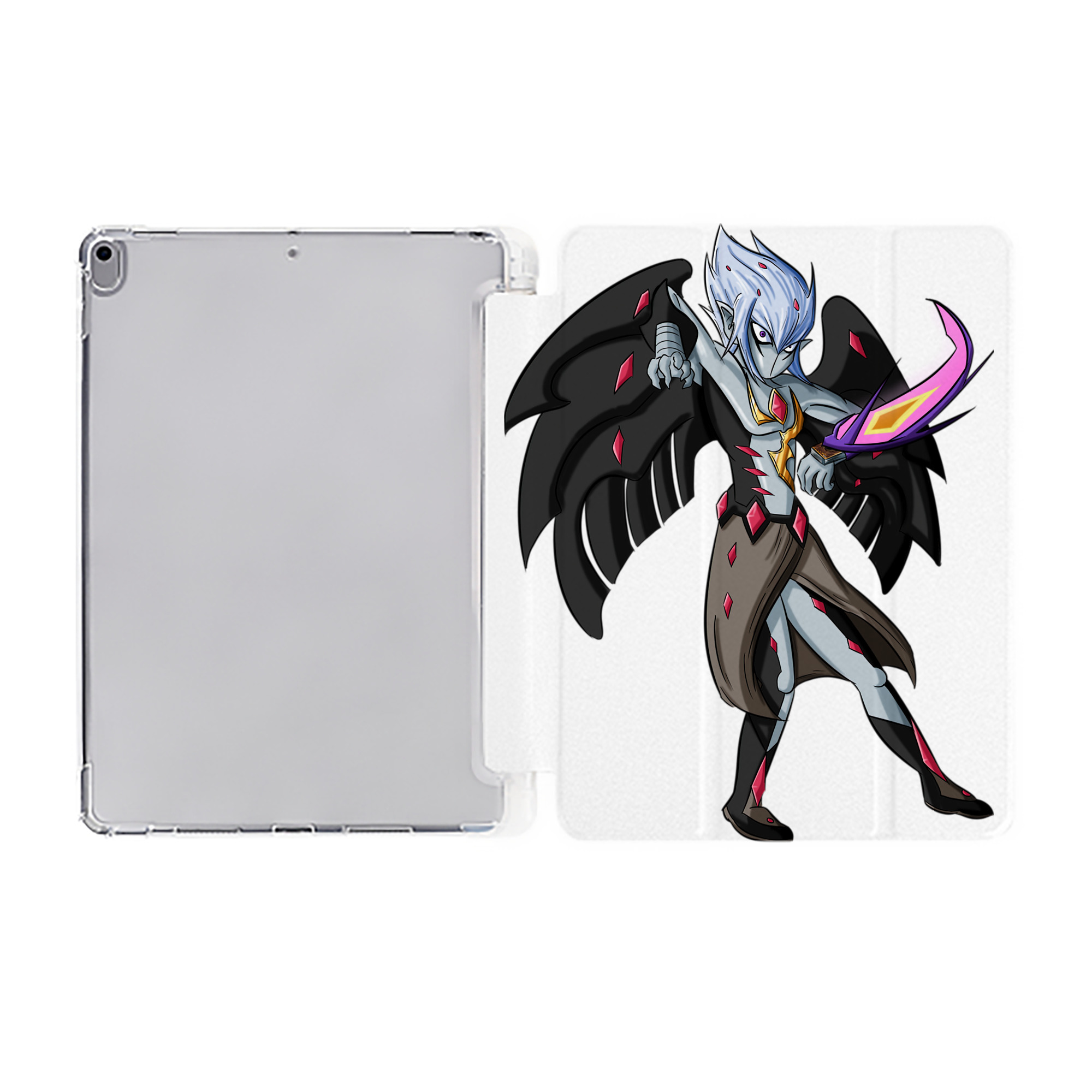 （画像用） 遊☆戯☆王 Yu-Gi-Oh! IPad ケース ペン収納付き 三つ折りスタンド PUレザー×シリコン 対応機種9.5/10.5/10.9インチ